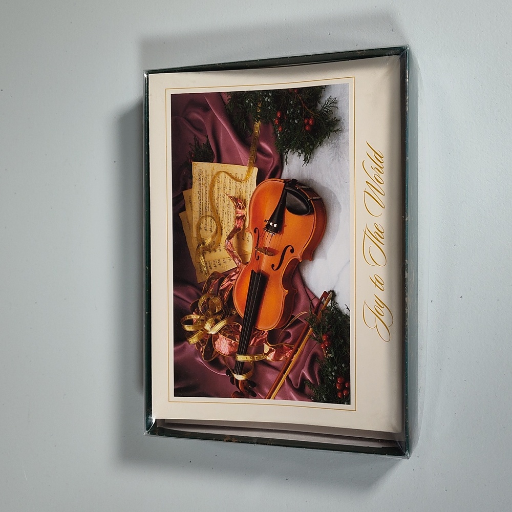Christmas cards with violin‎ music theme